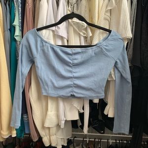 Cotton On Ruched Off The Shoulder Crop Top